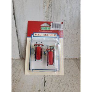 Lemax sled set 1995 Village accessory Xmas‎ snow